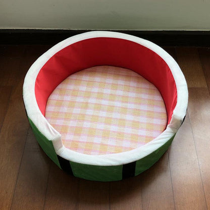 Four Seasons Watermelon Huisdierbed voor Kleine Honden – Gezellig Stoffen Hondenbed in Leuk Watermelon Design