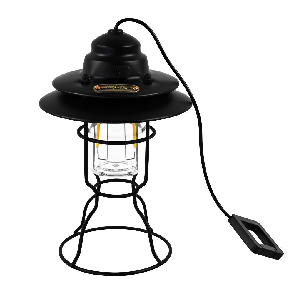 Vintage-Inspired Rechargeable Lantern for Outdoor Adventures