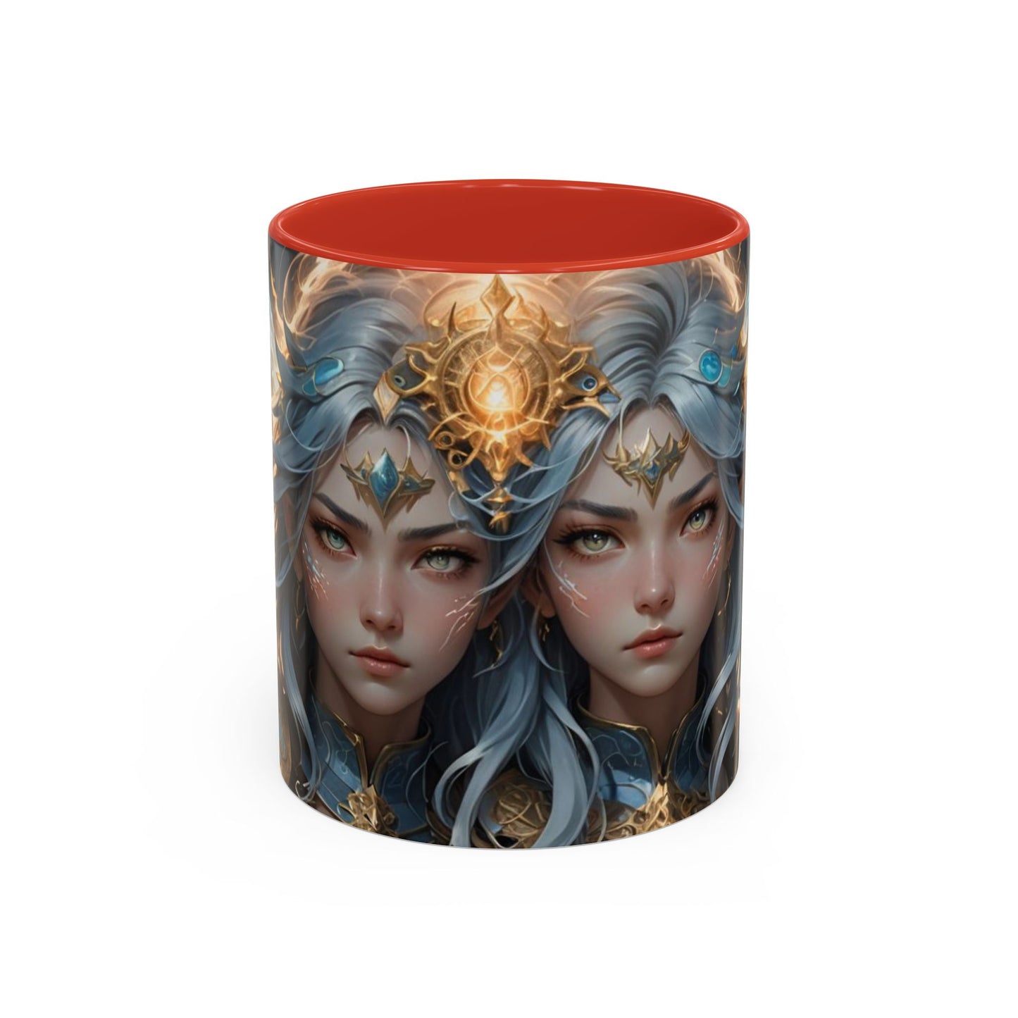 Mug with the design of anime twin girls