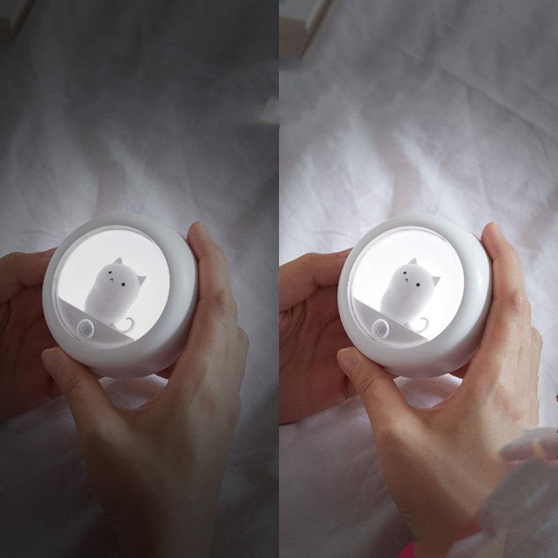 Body Induction Cat Night Light with Motion Sensor & Magnetic Installation