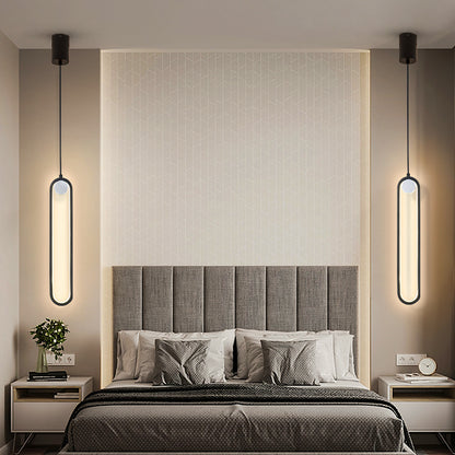 Nordic Minimalist Oval Chandelier | Bedroom Lighting | LED | Modern Design | Adjustable Light