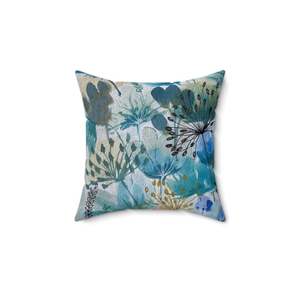 Spun Polyester Square Pillow with orchid flower design