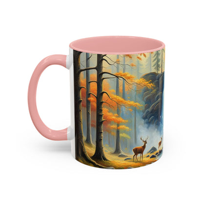 Accent Coffee Mug  Deer forest design