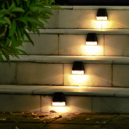 Solar-Powered Waterproof LED Wall Lamp for Outdoor Garden and Stair Lighting