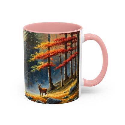 Accent Coffee Mug  Deer forest design