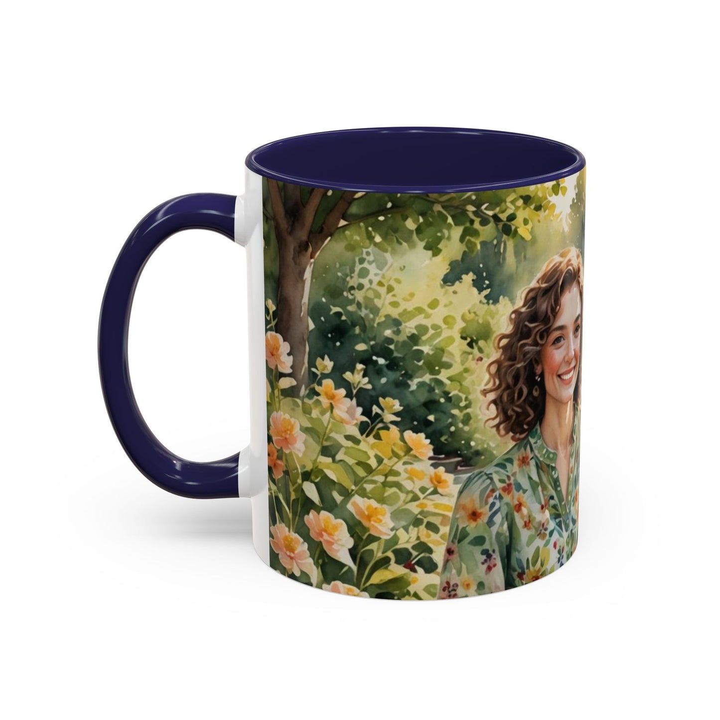 Mug with a beautiful woman in paradise design