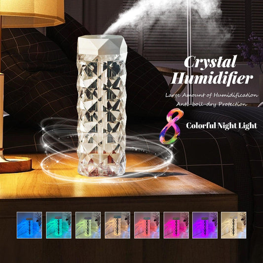 Crystal Rose Lamp Humidifier with Touch Control & LED Night Light