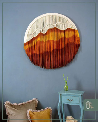 Nordic Hand-Dyed Round Tapestry | Bohemian | Cotton | Wall Hanging | Home Decor