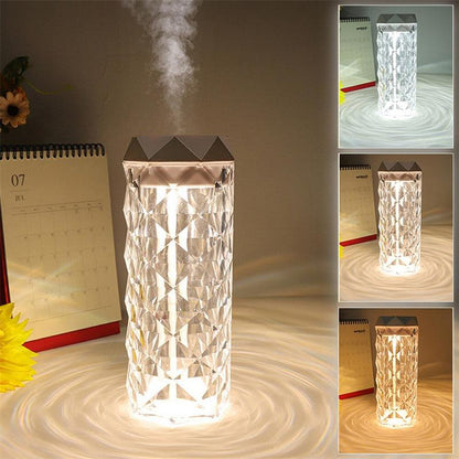 Crystal Rose Lamp Humidifier with Touch Control & LED Night Light