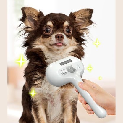 Self-Cleaning Pet Hair Brush with Misting Function