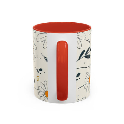 Accent Coffee Mug with the design of chamomile flowers