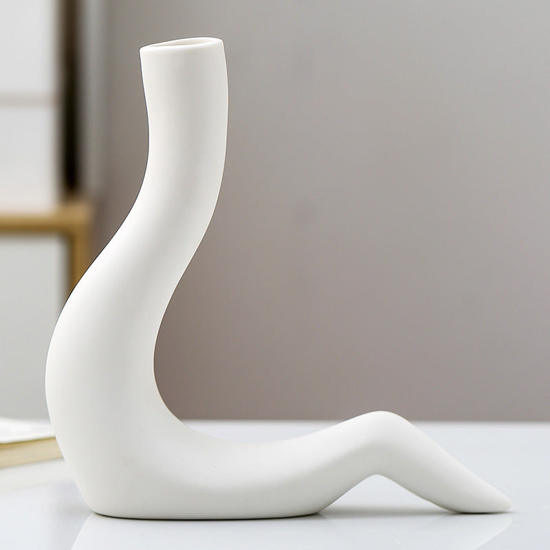 Minimalist Ceramic Vase | Modern Design | Glazed Finish | Home Decor | Tabletop Decoration