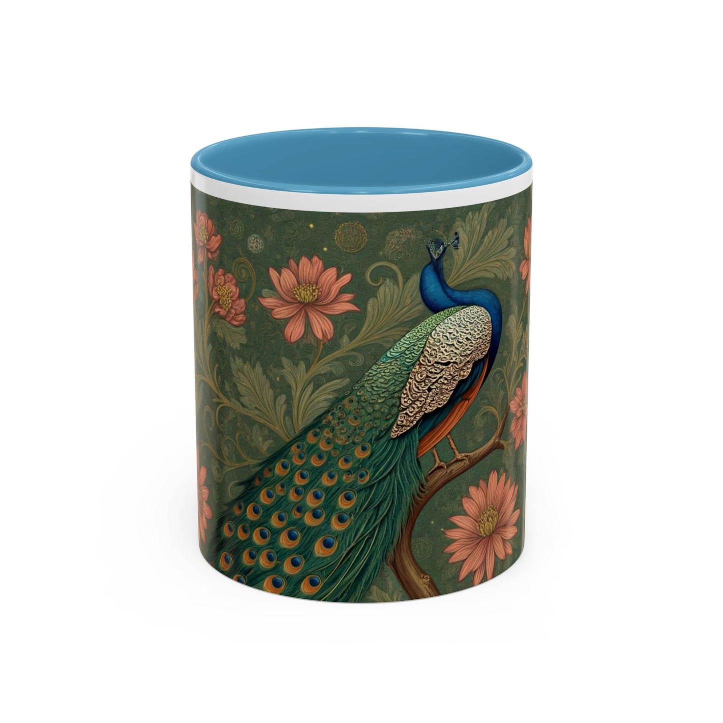 Mug with peacock design