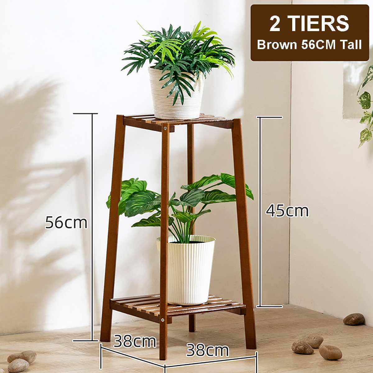 Modern Minimalist Flower Stand | Bamboo | Outdoor | Durable | Adjustable | Home Decor