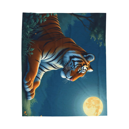 Velveteen Plush Blanket moon&tiger