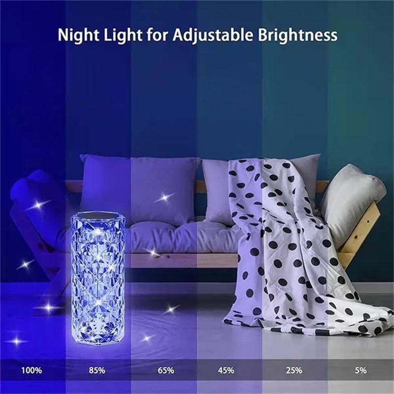 16-Colors Crystal Rose LED Table Lamp - OptiChoice