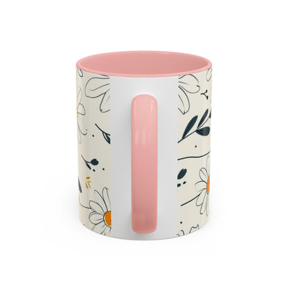 Accent Coffee Mug with the design of chamomile flowers