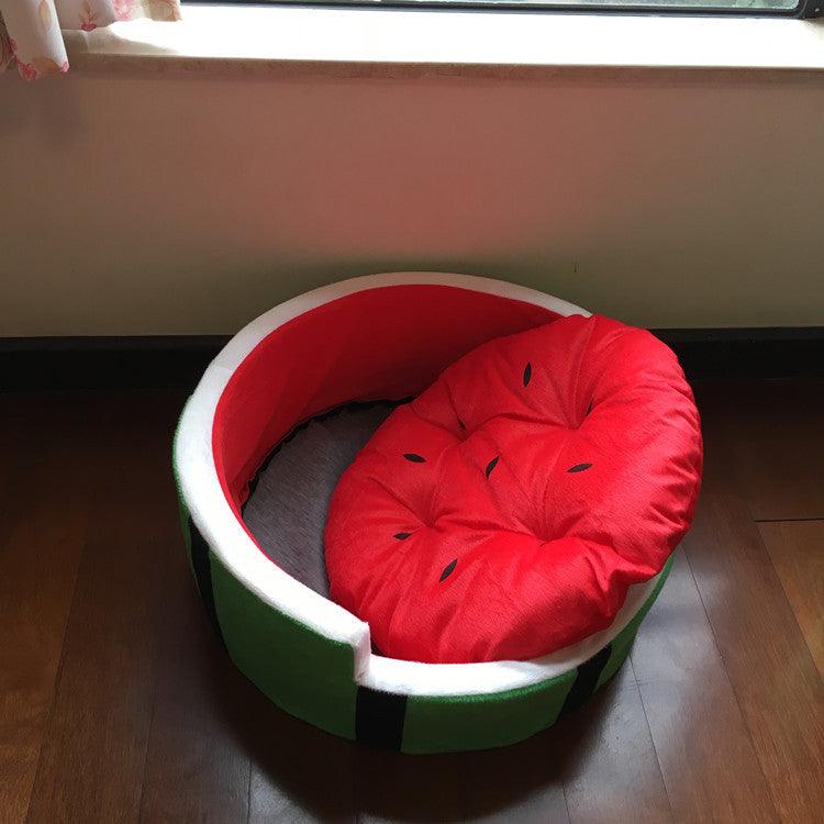 Four Seasons Watermelon Huisdierbed voor Kleine Honden – Gezellig Stoffen Hondenbed in Leuk Watermelon Design