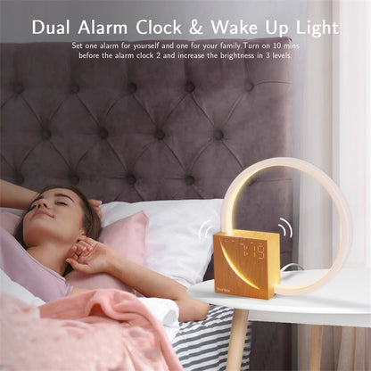 Multifunctional Bedside Lamp with Natural Sounds, Alarm Clock & Touch Control | Perfect Home Decor