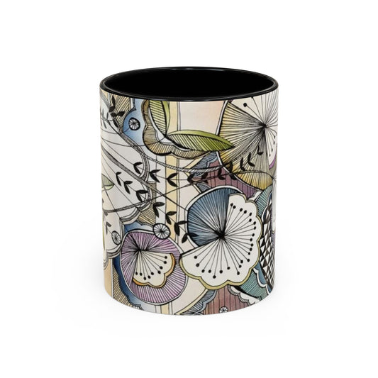 Mug with turquoise flower design