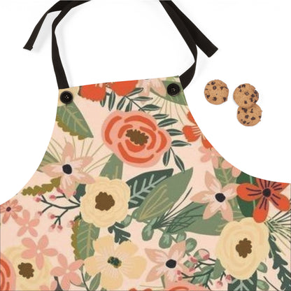 Apron with the design of paper flowers