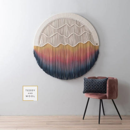 Nordic Hand-Dyed Round Tapestry | Bohemian | Cotton | Wall Hanging | Home Decor