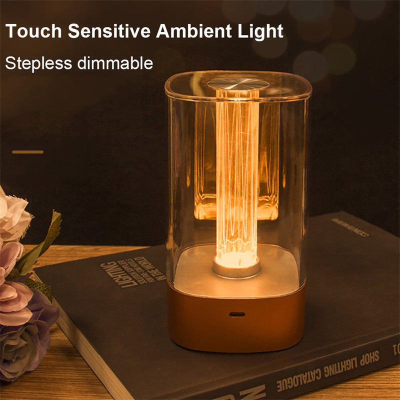 New LED Touch Atmosphere Light USB Charging Eye Protection Bedside Bedroom Lamp Bar Restaurant Garden Decoration Night Light Home Decor - OptiChoice