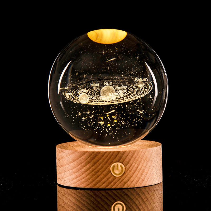 Galaxy Crystal Ball | Luminous | 3D Laser Carved | Home Decor | Gift Idea