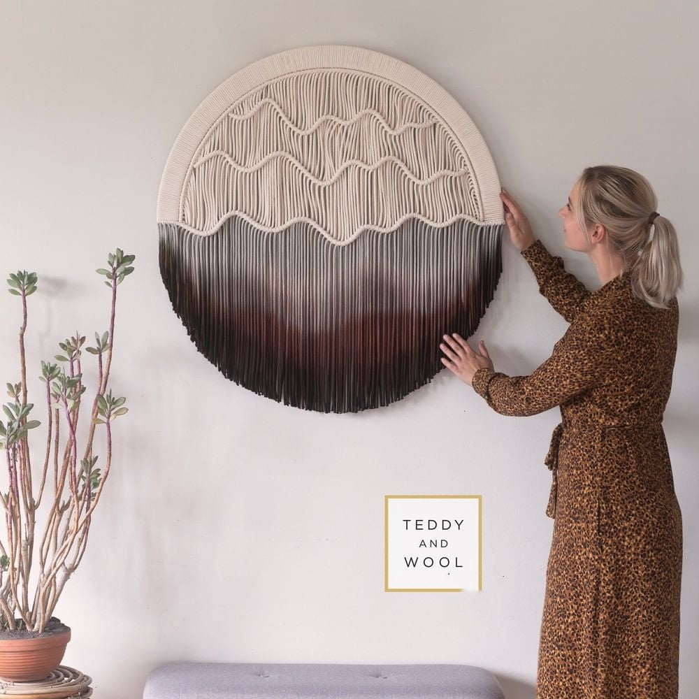 Nordic Hand-Dyed Round Tapestry | Bohemian | Cotton | Wall Hanging | Home Decor