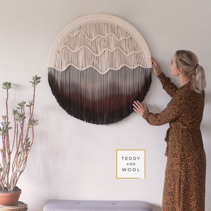 Nordic Hand-Dyed Round Tapestry | Bohemian | Cotton | Wall Hanging | Home Decor