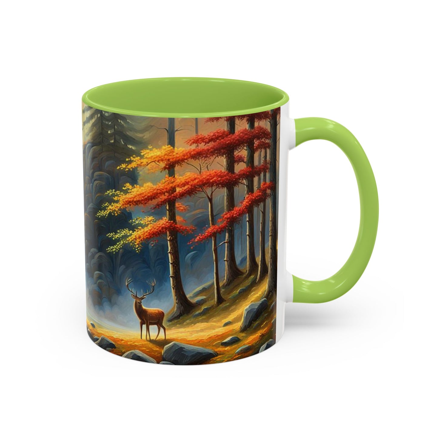 Accent Coffee Mug  Deer forest design