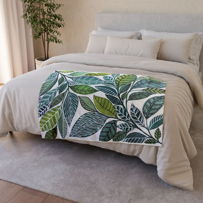 Soft Polyester Blanket Eualyptus leaf