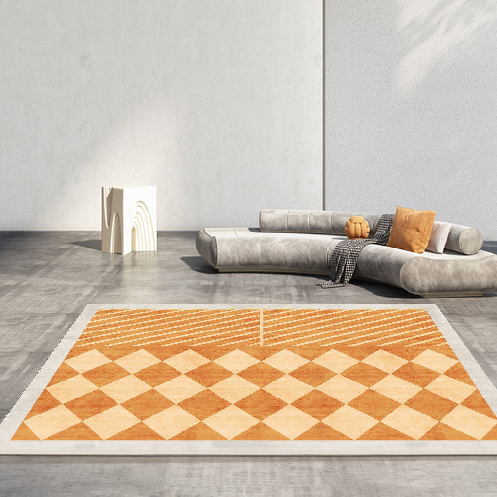 Nordic Modern Light Luxury Orange Malaysian Carpet