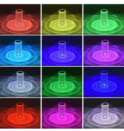 16-Colors Crystal Rose LED Table Lamp - OptiChoice