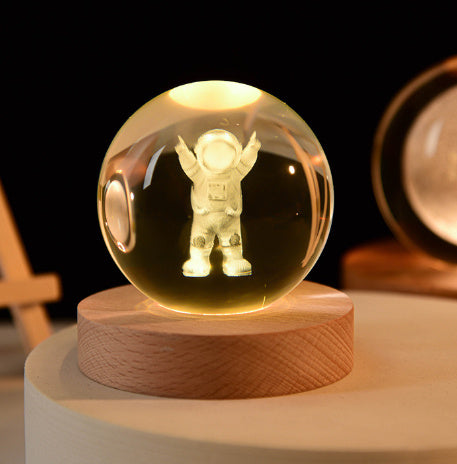 Galaxy Crystal Ball | Luminous | 3D Laser Carved | Home Decor | Gift Idea