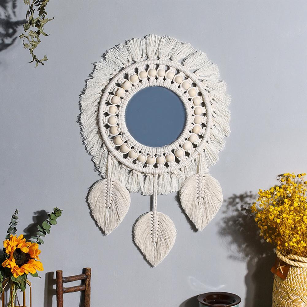 Bohemian Handwoven Mirror | Wall Decor | Home Decor | Cotton Thread | Unique Design