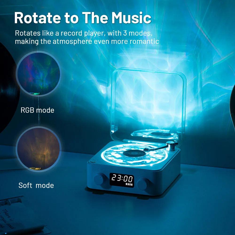 Bluetooth Record Player with Stereo Sound, White Noise & RGB Projection Lamp - OptiChoice