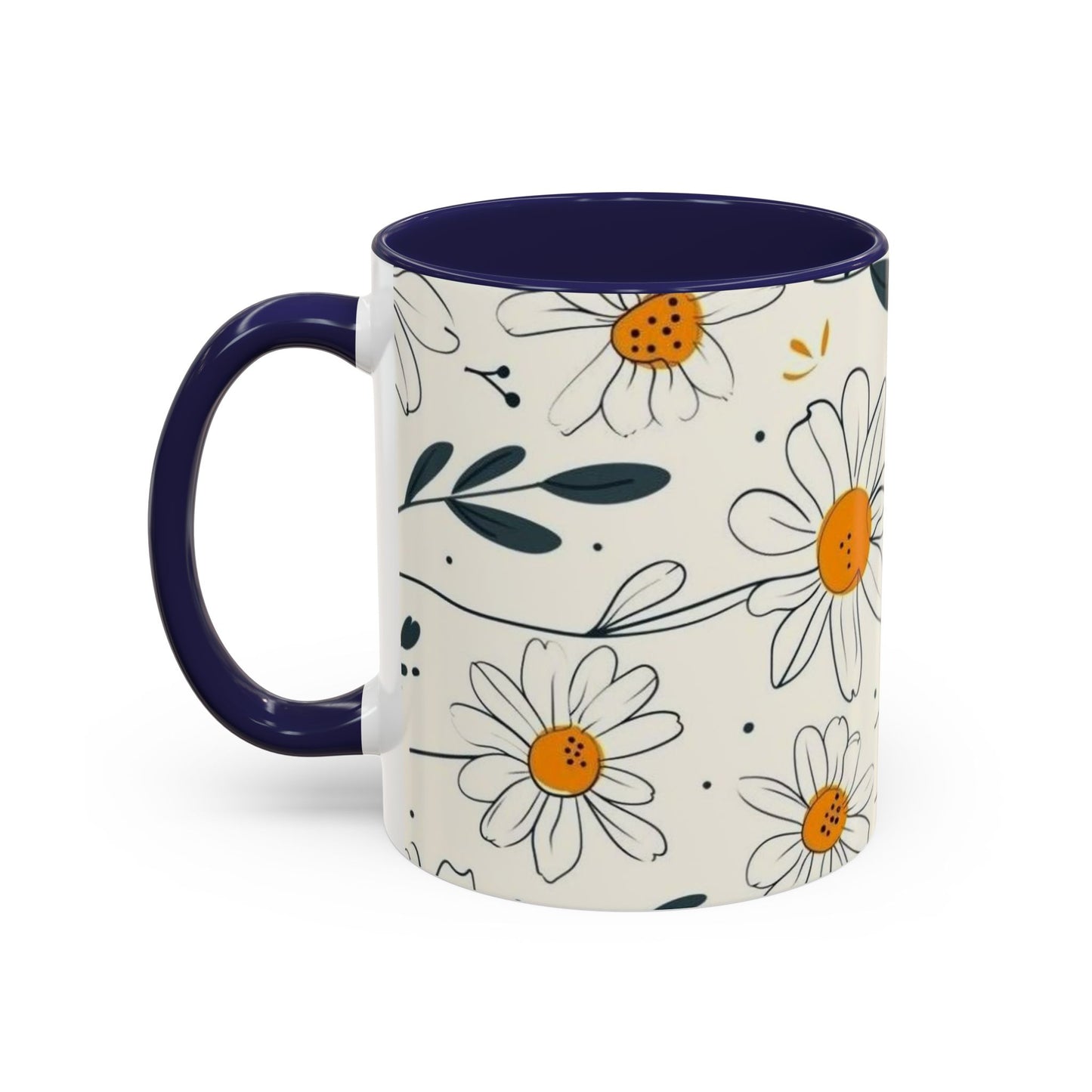 Accent Coffee Mug with the design of chamomile flowers