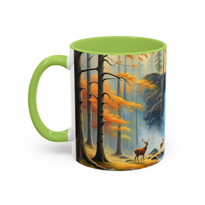 Accent Coffee Mug  Deer forest design