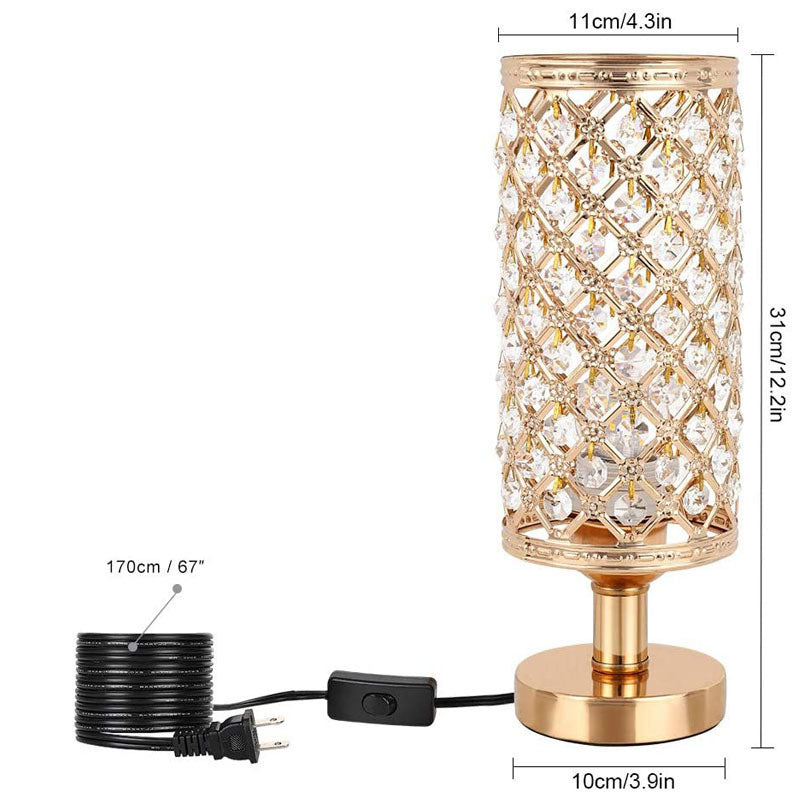 New Modern Crystal Table Lamp - Stylish and Warm Bedside Decoration for Bedroom and Living Room