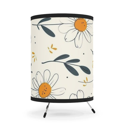 Tripod Lamp with High-Res Printed Shade, US\CA plug   with the design of chamomile flowers