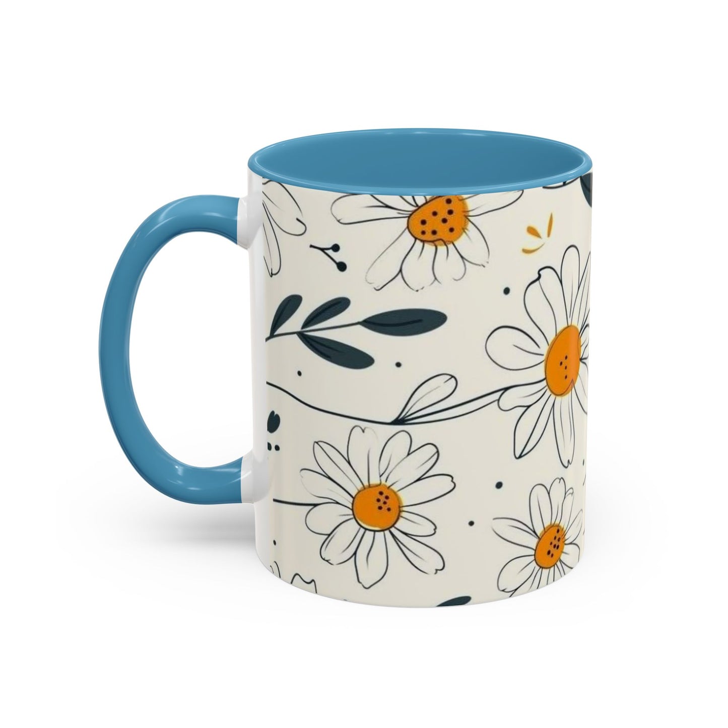 Accent Coffee Mug with the design of chamomile flowers