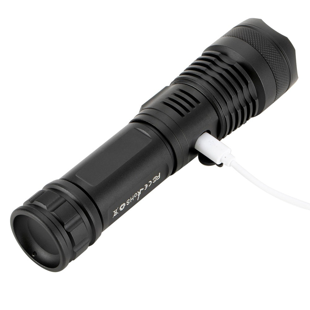 Bright Long-Range Zoom Flashlight with Rechargeable Battery Display