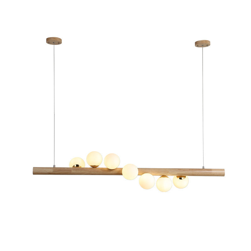 Modern Minimalist Wooden Chandelier | Adjustable Height | LED Lighting | Home Decor | Living Room | Dining Room