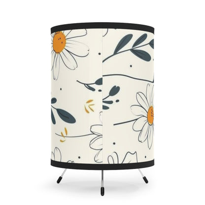 Tripod Lamp with High-Res Printed Shade, US\CA plug   with the design of chamomile flowers