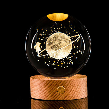 Galaxy Crystal Ball | Luminous | 3D Laser Carved | Home Decor | Gift Idea