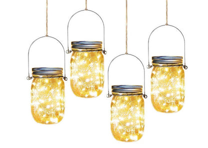 Solar Mason Jar Lights | Outdoor Lighting | Rustic Decor | LED | Waterproof