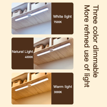 "Enhance your home with this Intelligent Cabinet Light. Features motion sensor, foldable design, adjustable brightness, and multi-color options."