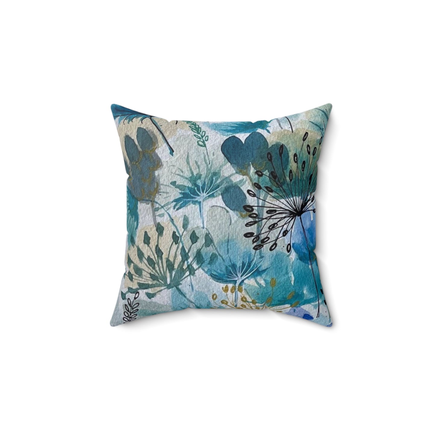 Spun Polyester Square Pillow with orchid flower design