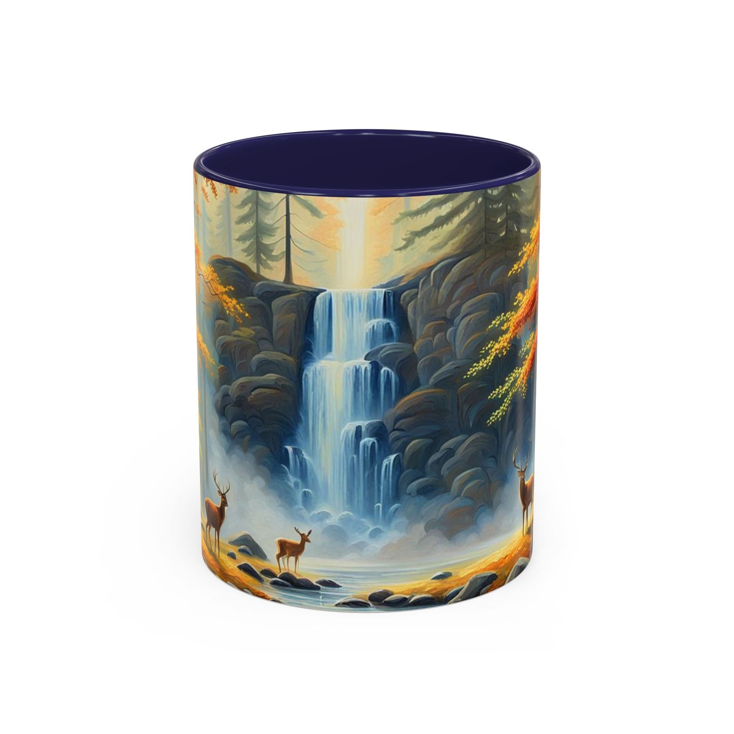 Accent Coffee Mug  Deer forest design